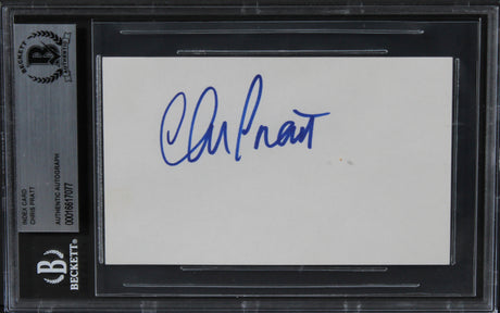 Chris Pratt Guardians of the Galaxy Authentic Signed 3x5 Index Card BAS Slabbed