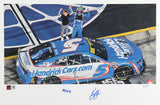 Kyle Larson & Owen Larson Signed 2024 Bristol Win Celebration | Front View | 12"x18" Art Print (PA)