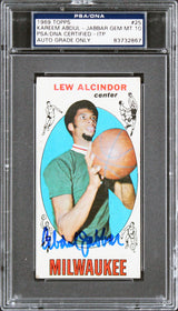 Bucks Kareem Abdul-Jabbar Signed 1969 Topps #25 Rookie Card Auto 10! PSA Slab 1