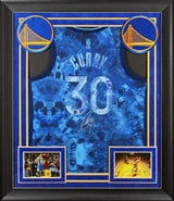 Warriors Stephen Curry Signed Blue Creators in The Paint Nike Framed Jersey BAS