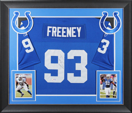 Colts Dwight Freeney Authentic Signed Blue Reebok Framed Jersey PSA/DNA #AL51263