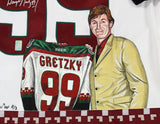 Coyotes Wayne Gretzky Signed CCM Doug Brewer Hand Painted Jersey JSA #YY53017