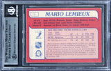 Penguins Mario Lemieux Signed 1985 O-Pee-Chee #9 Rookie Card BAS Slabbed