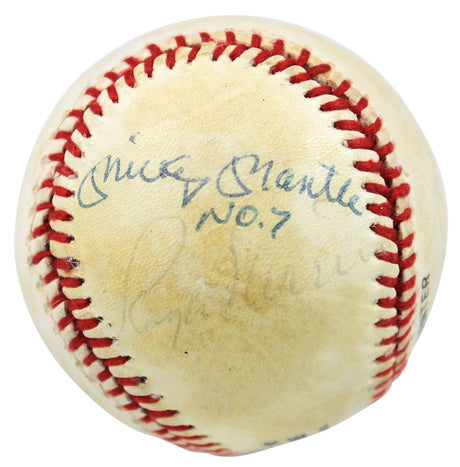 Yankees Mickey Mantle & Roger Maris "No. 7" Signed Onl Baseball PSA/DNA #H45984