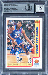 Lakers Magic Johnson Signed 1991 Upper Deck #464 Card Auto 10! BAS Slabbed