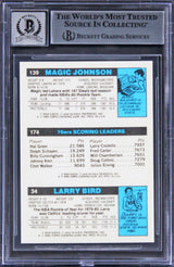 Lakers Magic Johnson Signed 1980 Topps Reprint #139 RC Card Auto 10 BAS Slab 2