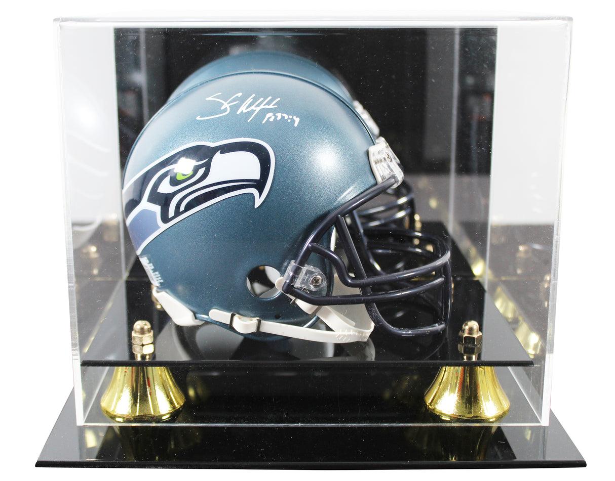 Seahawks Shaun Alexander Signed 2002-11 TB VSR4 Mini Helmet W/ Case BAS Witness