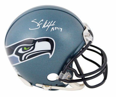 Seahawks Shaun Alexander Signed 2002-11 TB VSR4 Mini Helmet BAS Witnessed