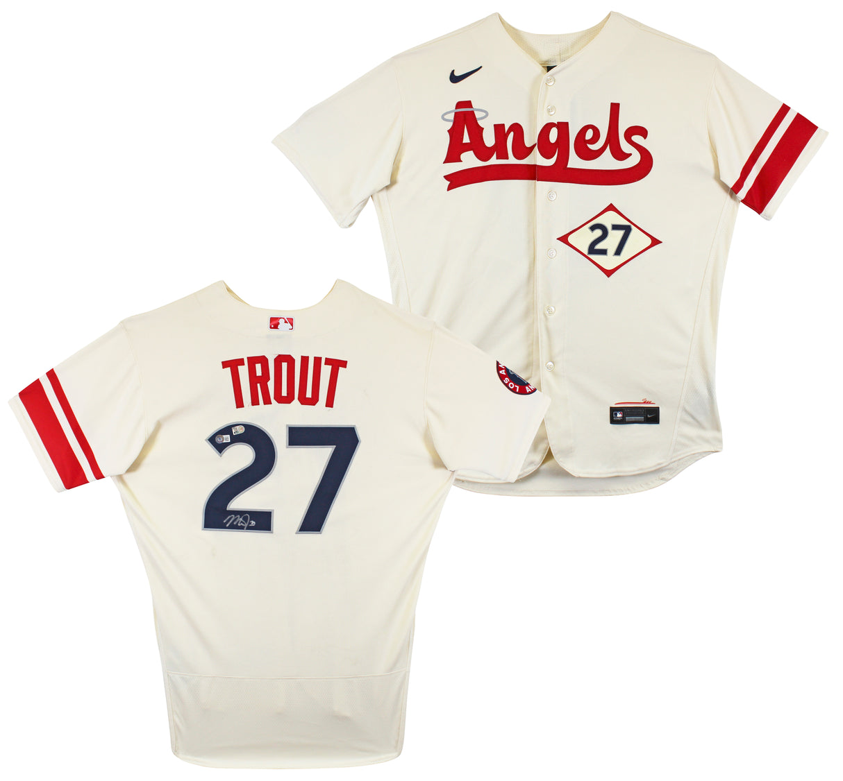 Angels Mike Trout Authentic Signed White Nike City Connect Jersey BAS & MLB