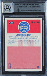 Pistons Joe Dumars Authentic Signed 1986 Fleer #27 Card Auto 10! BAS Slabbed