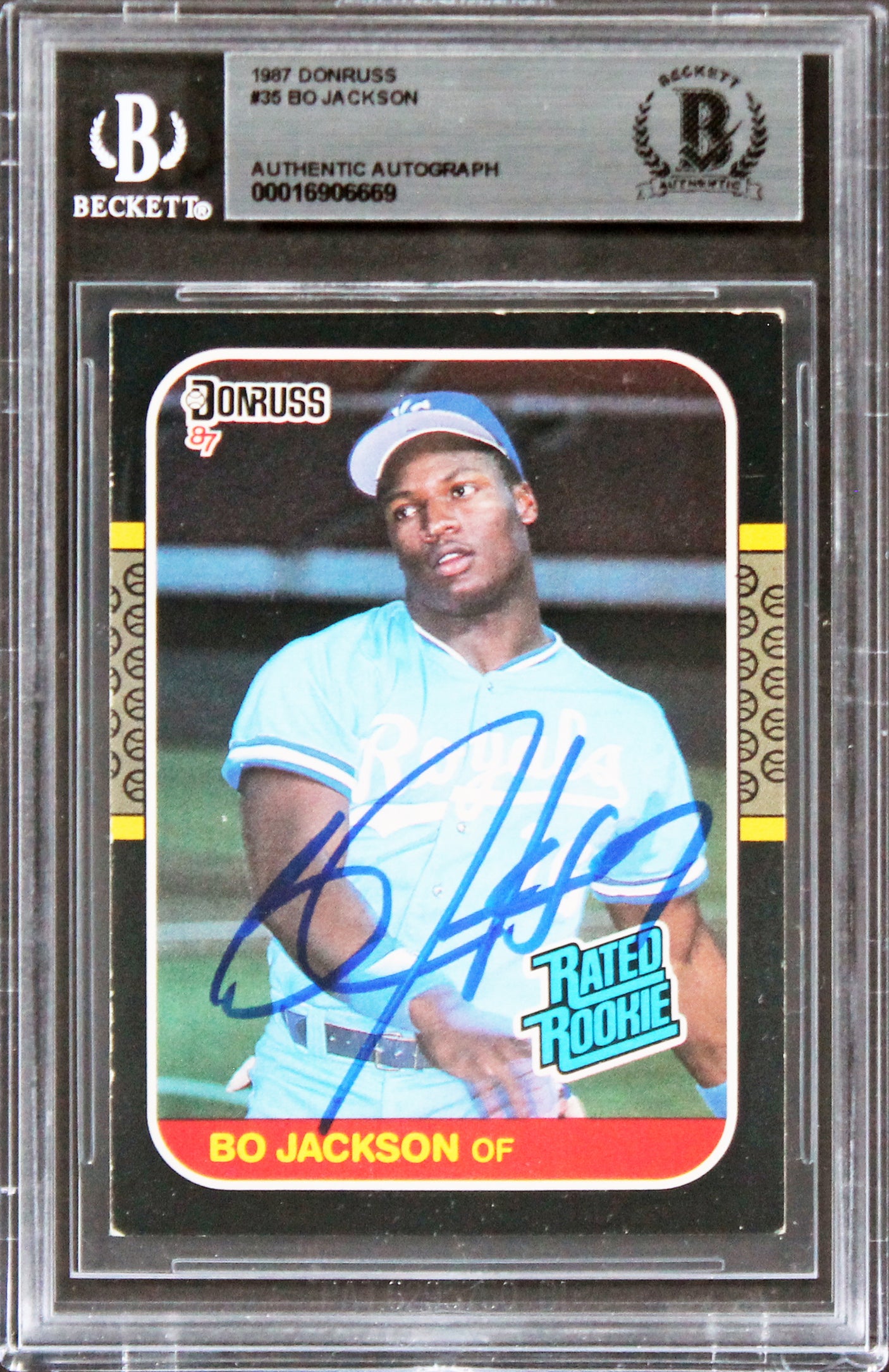 Royals Bo Jackson Authentic Signed 1987 Donruss #35 Rated Rookie Card BAS Slab