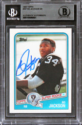 Raiders Bo Jackson Authentic Signed 1988 Topps #327 Rookie Card BAS Slabbed