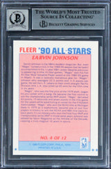 Lakers Magic Johnson Signed 1990 Fleer All-Stars #4 Card Auto 10! BAS Slabbed