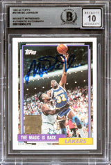 Lakers Magic Johnson Authentic Signed 1992 Topps #54 Card Auto 10! BAS Slabbed