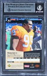 Buccaneers Warren Sapp "HOF 13" Signed 1995 SP #99 Rookie Card BAS Slabbed