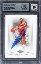 Hawks Dominique Wilkins Signed 2008 Topps Hardwood #91 Card Auto 10! BAS Slabbed