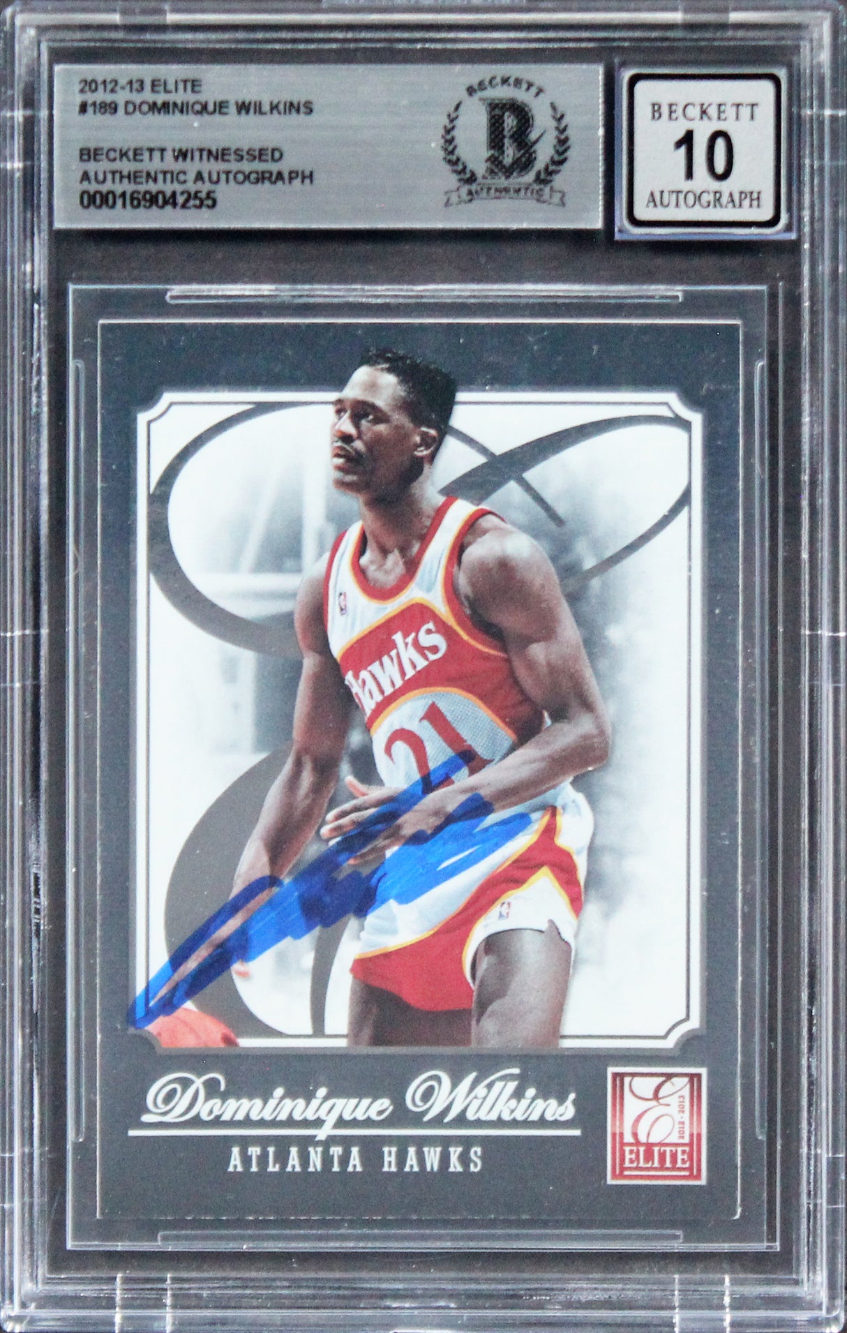 Hawks Dominique Wilkins Authentic Signed 2012 Elite #189 Card Auto 10! BAS Slab