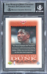 Hawks Dominique Wilkins Signed 2000 UD Century Legends #52 HD Card BAS Slabbed