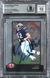 Ravens Ray Lewis Signed 1998 Bowman Chrome #172 Card Auto Graded 10! BAS Slabbed