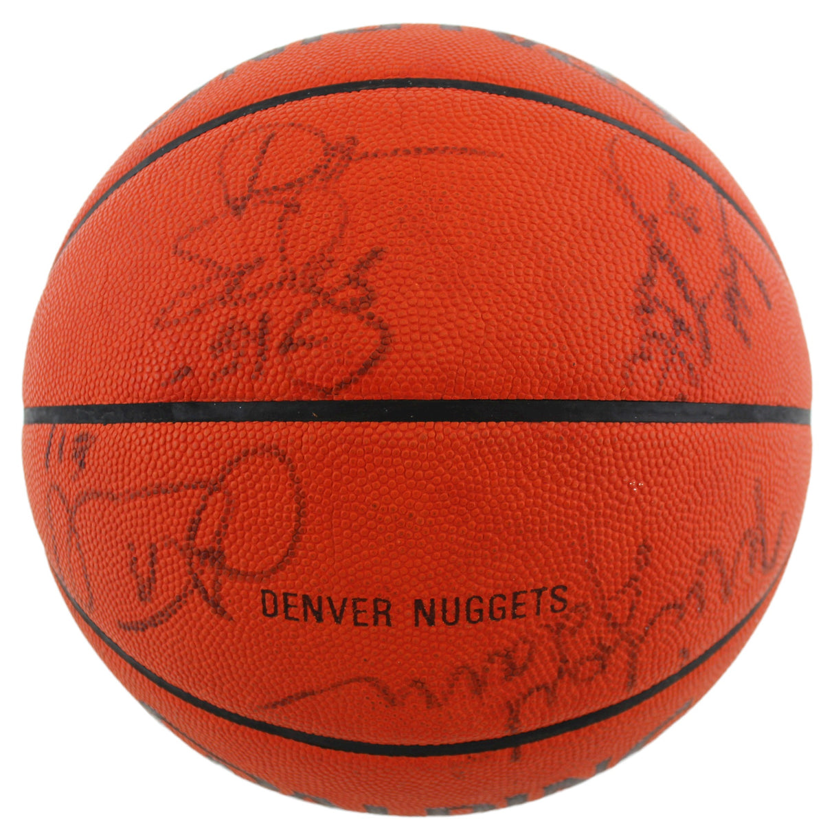 1987-88 Nuggets (12) English, Lever Signed Game Used Official NBA Basketball BAS