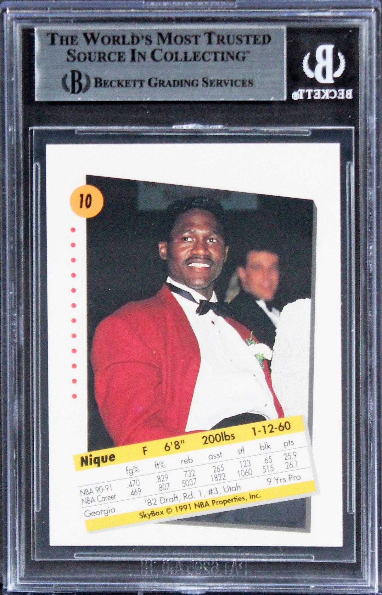 Hawks Dominique Wilkins Authentic Signed 1991 Skybox #10 Card BAS Slabbed