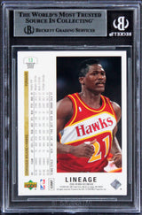 Hawks Dominique Wilkins Signed 2008 Upper Deck Lineage #13 Card BAS Slabbed