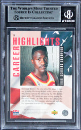 Hawks Dominique Wilkins Authentic Signed 1994 Upper Deck USA #74 Card BAS Slab