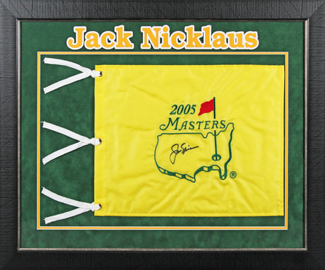 Jack Nicklaus Authentic Signed & Framed 2005 Masters Pin Flag BAS #AD64161