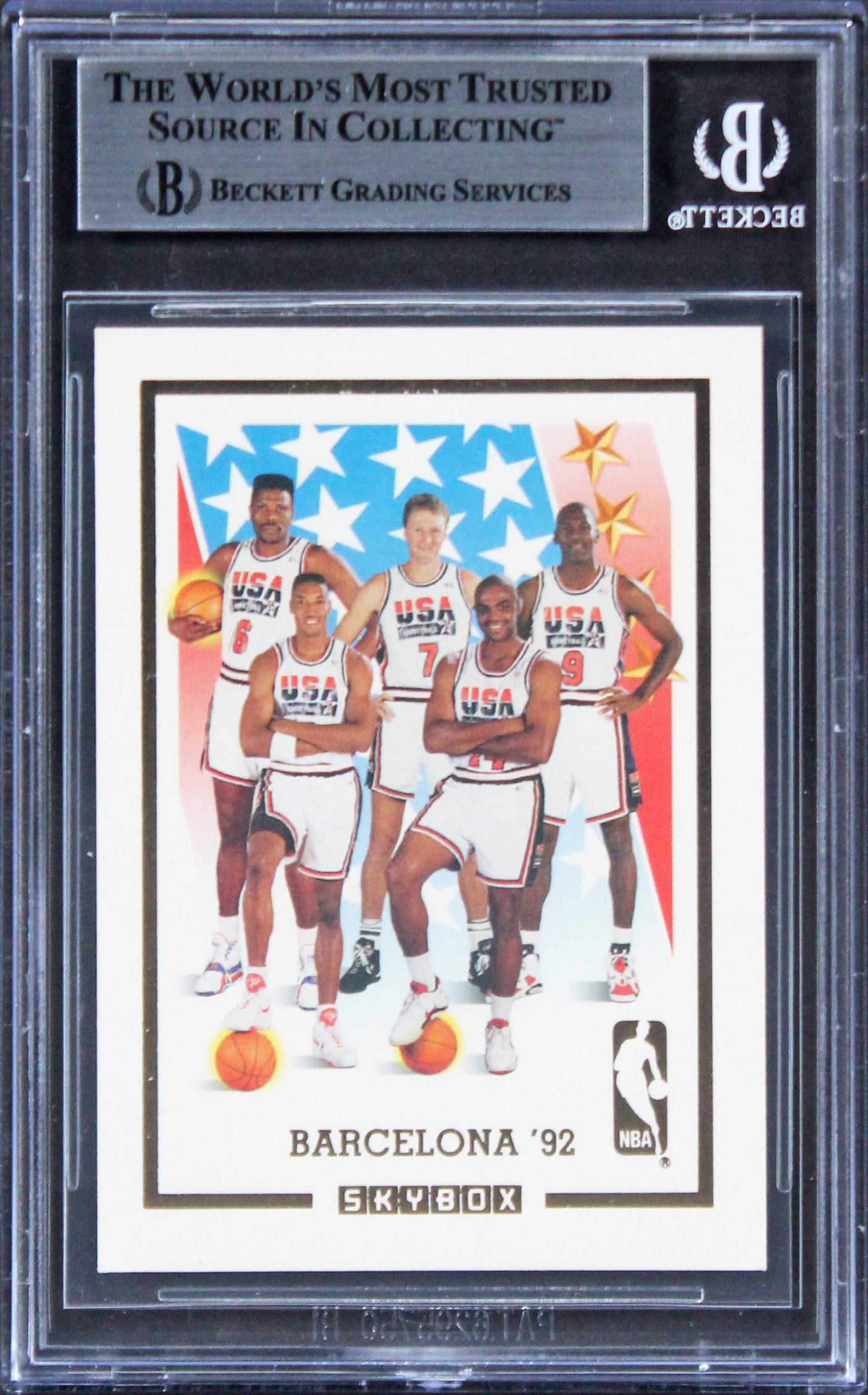 Lakers Magic Johnson Authentic Signed 1992 Skybox USA Card BAS Slabbed