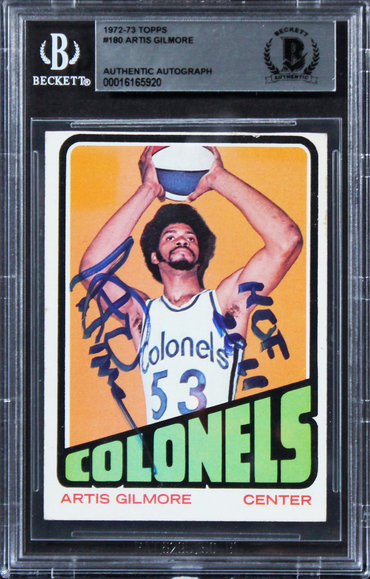 Bulls Artis Gilmore "HOF 2011" Signed 1972 Topps #180 Rookie Card BAS Slabbed