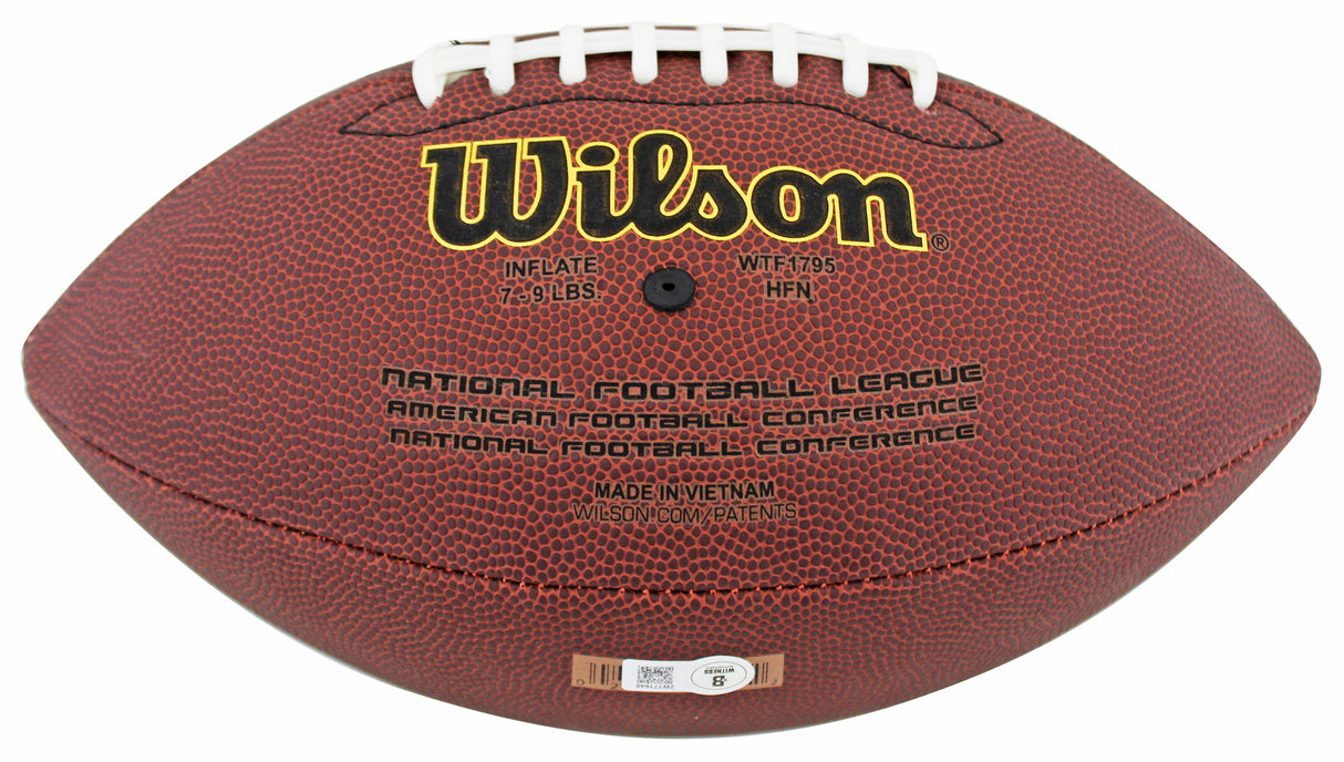 Ravens Kyle Hamilton Signed Wilson Super Grip Football W/ Case BAS Witnessed