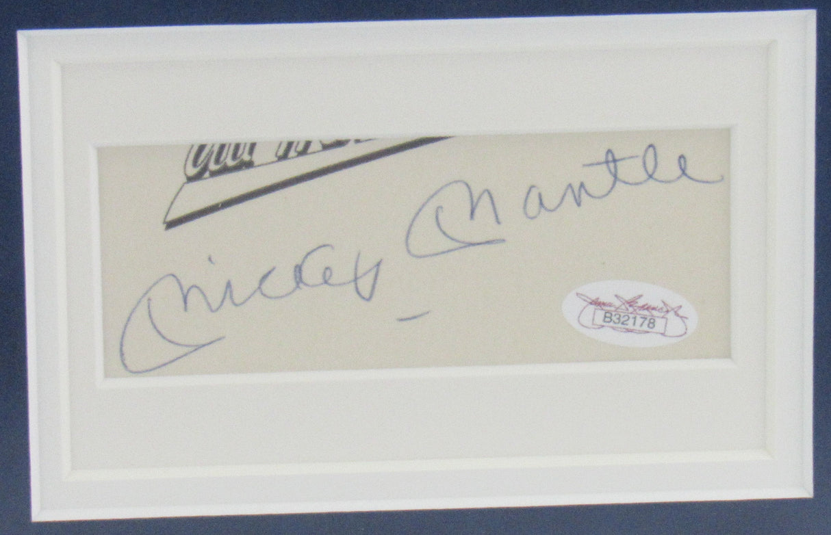 Mickey Mantle Roger Maris Signed Auto Autograph Framed Cuts JSA LOA