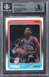 Bulls Dennis Rodman "HOF 2011" Signed 1988 Fleer #43 Rookie Card BAS Slabbed 1