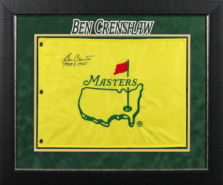 Ben Crenshaw 1984 & 1995 Authentic Signed & Framed Masters Pin Flag BAS #AD64160