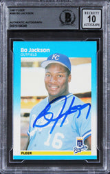 Royals Bo Jackson Authentic Signed 1987 Fleer #369 Card Auto 10! BAS Slabbed