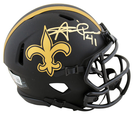 Saints Alvin Kamara Authentic Signed Eclipse Speed Mini Helmet BAS Witnessed