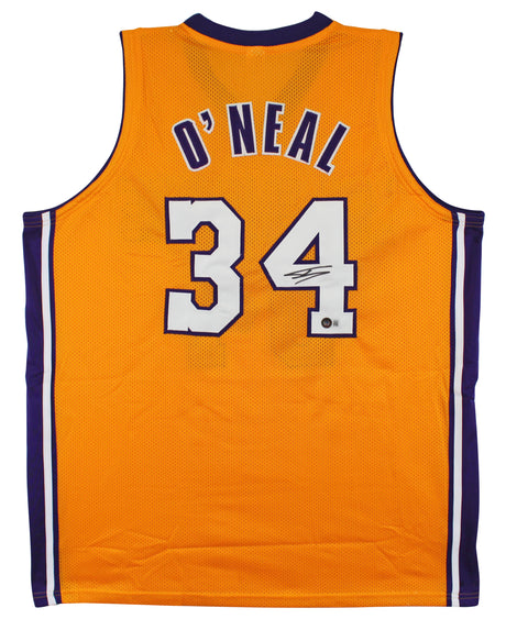 Shaquille O'Neal Authentic Signed Yellow Pro Style Jersey BAS Witnessed 2