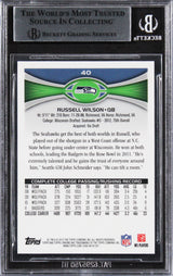 Seahawks Russell Wilson Signed 2012 Topps Chrome #40A Rookie Card BAS Slabbed