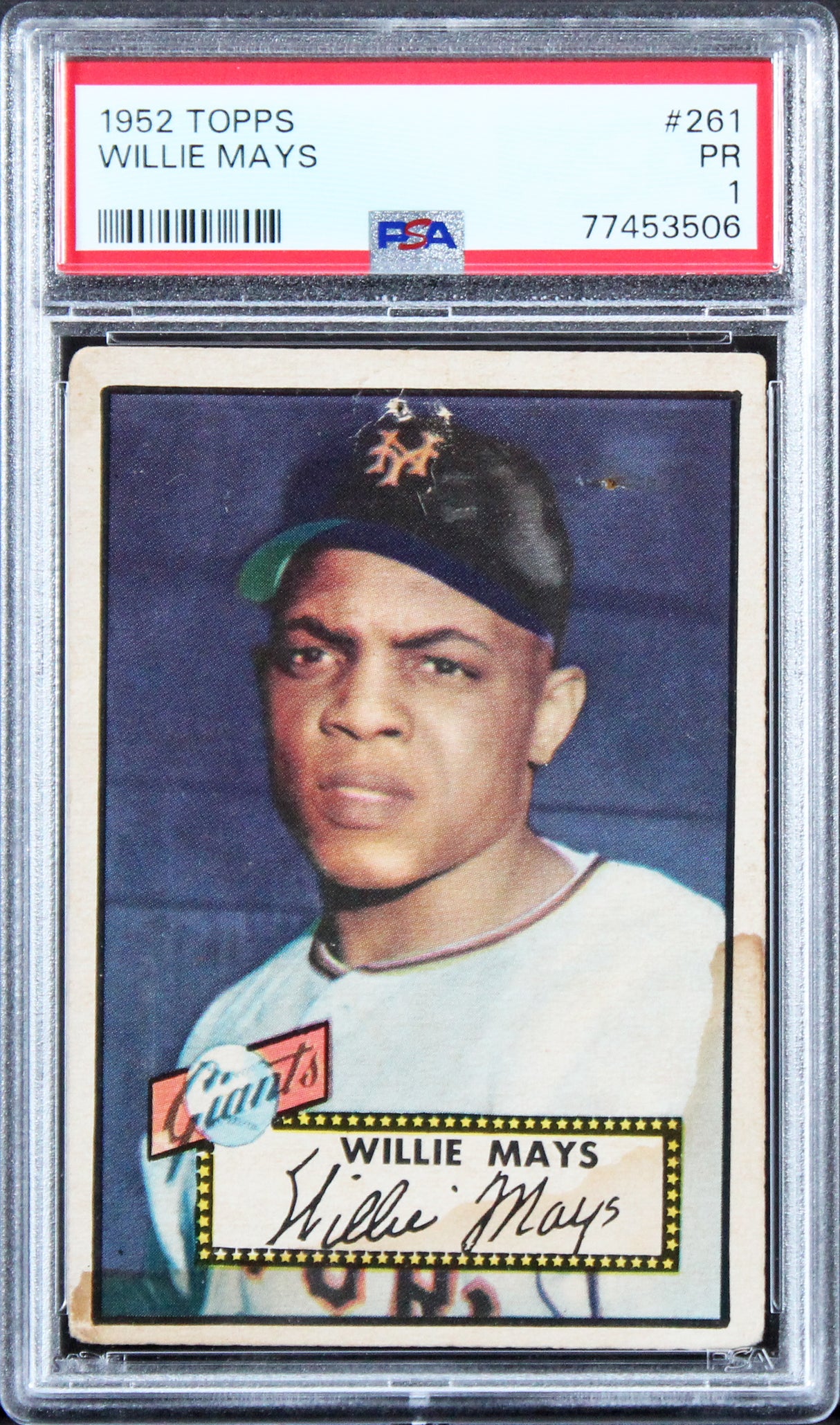 Giants Willie Mays 1952 Topps #261 Card Graded PR 1 PSA/DNA Slabbed