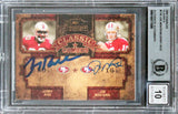 49ers Jerry Rice & Joe Montana Signed 2004 Donruss #C38 Card Auto 10 BAS Slabbed