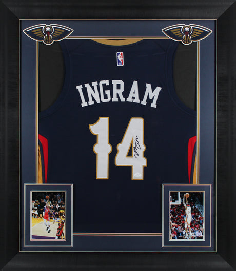 Pelicans Brandon Ingram Signed Navy Blue Nike Framed Jersey JSA #AF57484