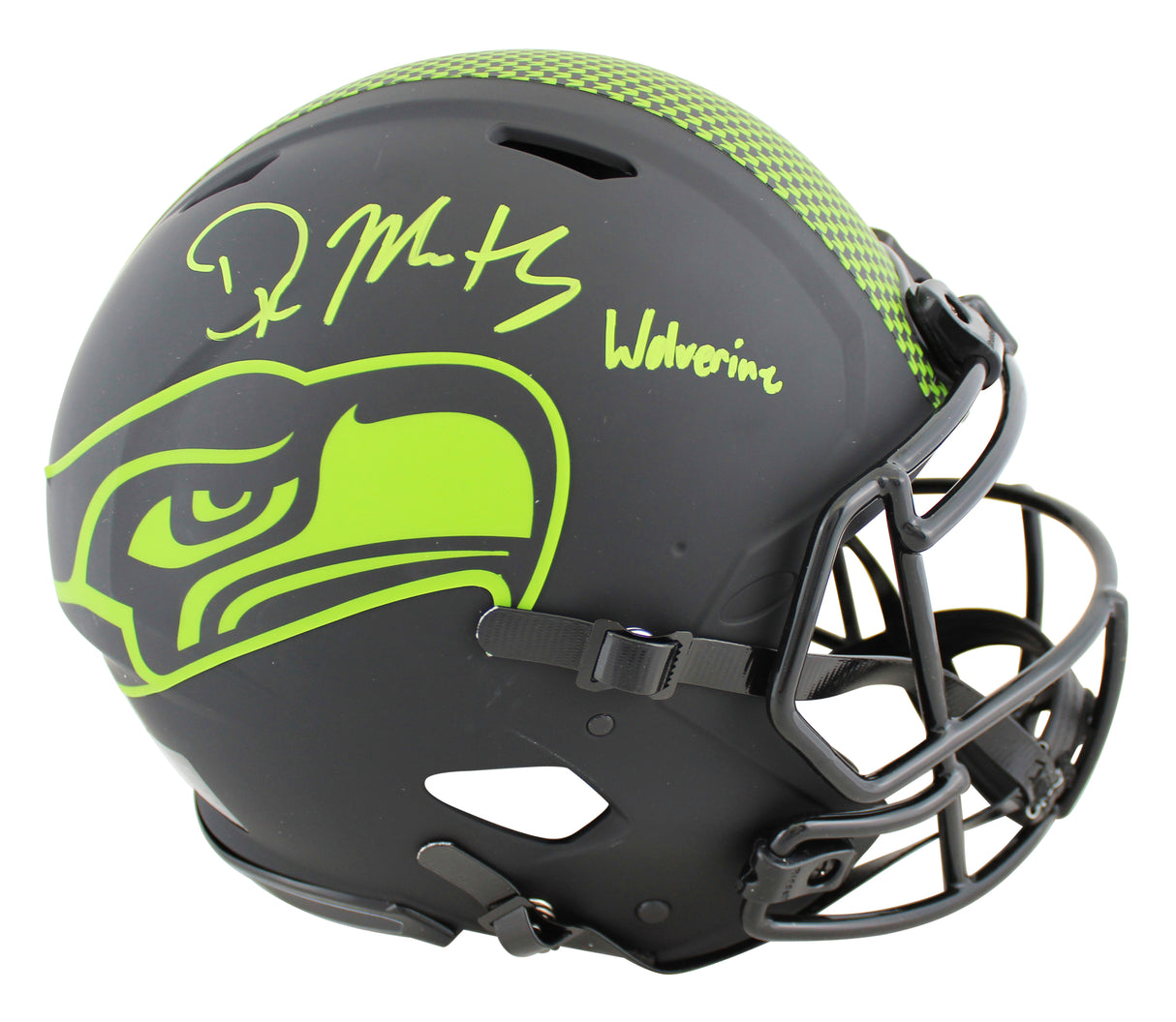 Seahawks DK Metcalf Signed Eclipse F/S Speed Proline Helmet w/ Case BAS Witness