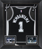 Spurs Victor Wembanyama Signed Black Nike Icon Edition Framed Jersey Fanatics