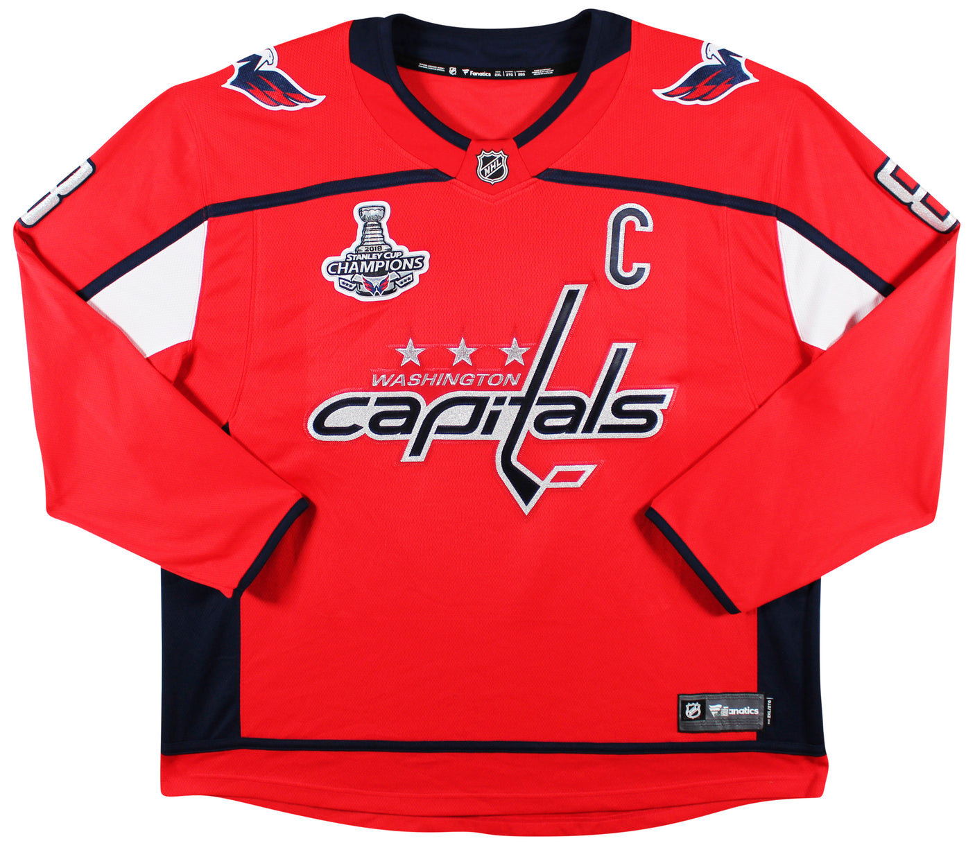 Capitals Alex Ovechkin Signed Red Fanatics Jersey w/ 2018 SCC Patch Fanatics