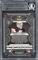 Raiders Aidan O'Connell Signed 2023 Panini Mosaic Silver #281 RC Card BAS Slab