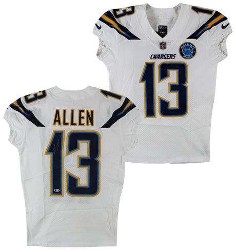 Chargers Keenan Allen Signed & Photomatched 2018 Game Used White Nike Jersey BAS