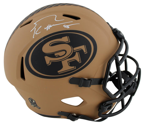 49ers George Kittle Signed Salute To Service II F/S Speed Rep Helmet BAS Witness