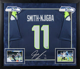 Seahawks Jaxon Smith-Njigba Signed Navy Blue Nike Game Framed Jersey Fanatics