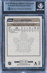 Maple Leafs Auston Matthews Signed 2016 O-Pee-Chee #694 Rookie Card BAS Slabbed