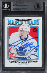 Maple Leafs Auston Matthews Signed 2016 O-Pee-Chee Retro #694 RC Card BAS Slab